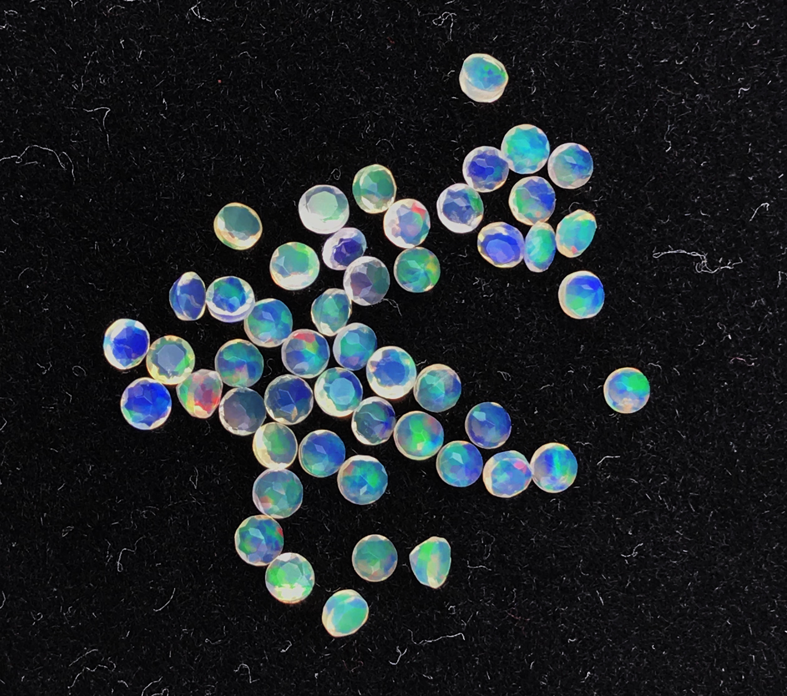 3mm Ethiopian Opal Faceted Round Loose Gemstones