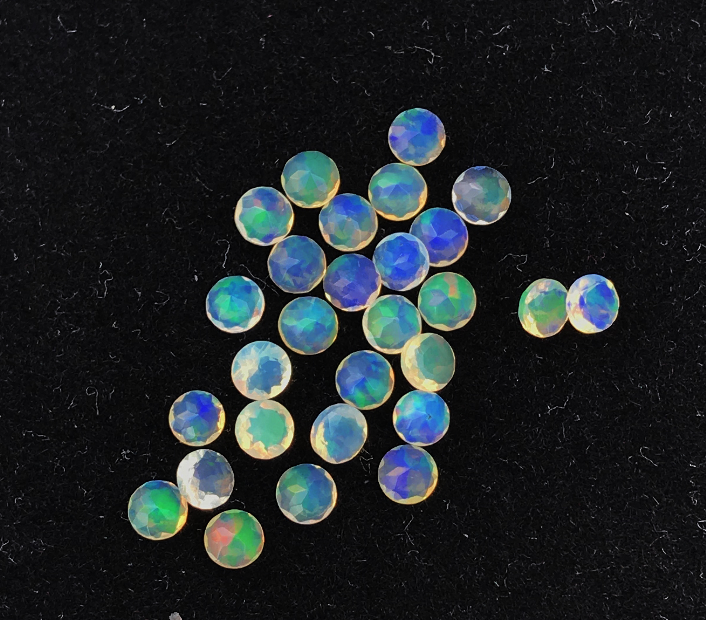 6mm Ethiopian Opal Faceted Round Loose Gemstones