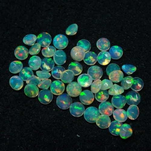 7mm Ethiopian Opal Faceted Round Loose Gemstones