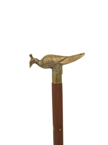 Brass Eagle Handle With Design Wooden Walking Stick