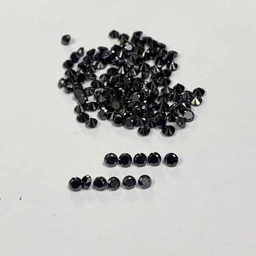 1.5mm Black Daimond Faceted Round Loose Gemstones