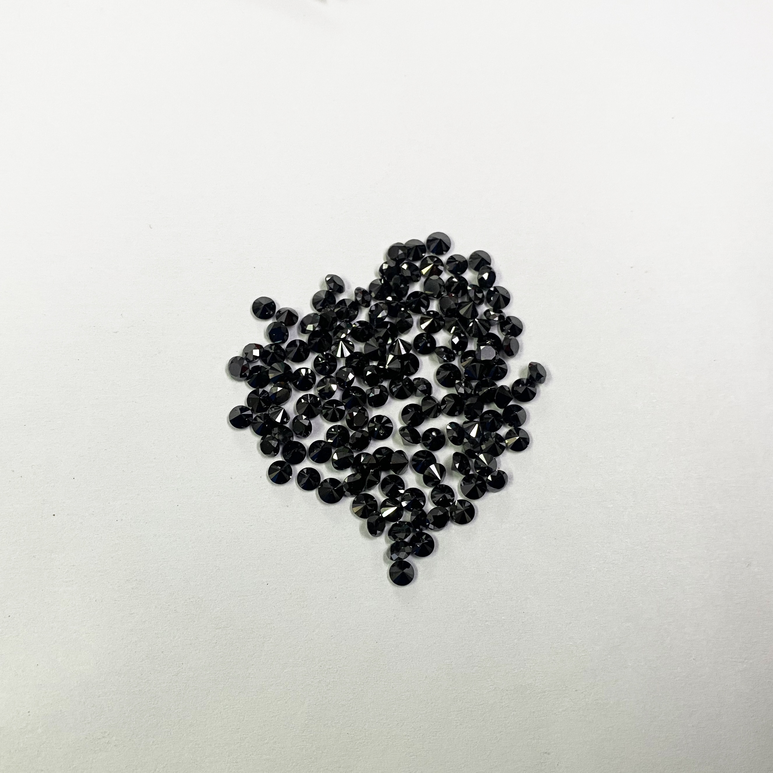 1.5mm Black Daimond Faceted Round Loose Gemstones