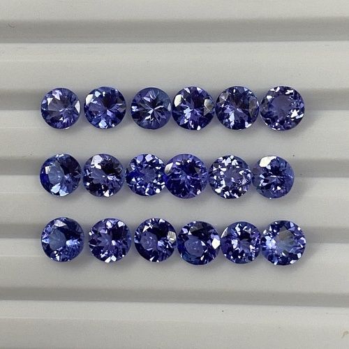 7mm Tanzanite Faceted Round Loose Gemstones