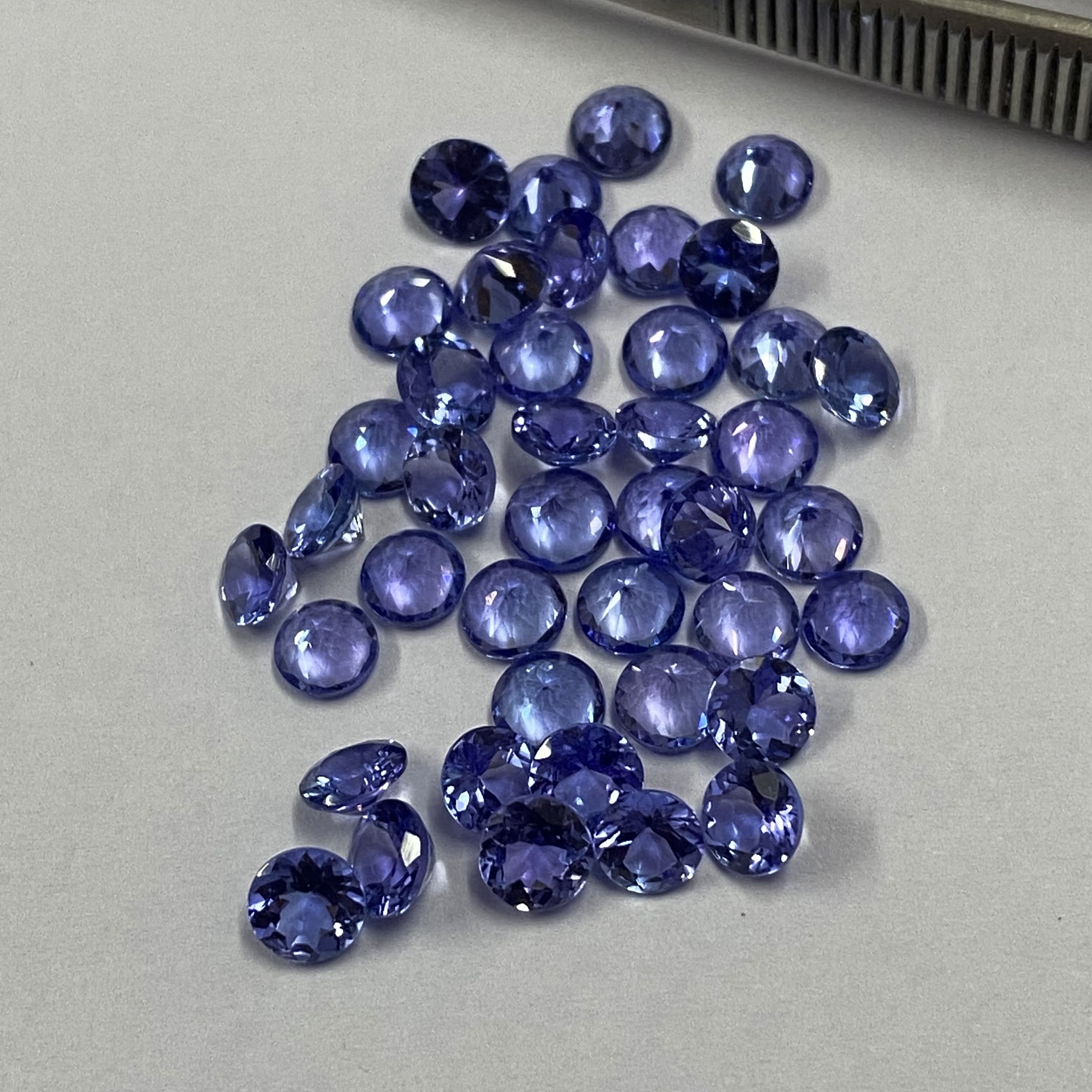7mm Tanzanite Faceted Round Loose Gemstones