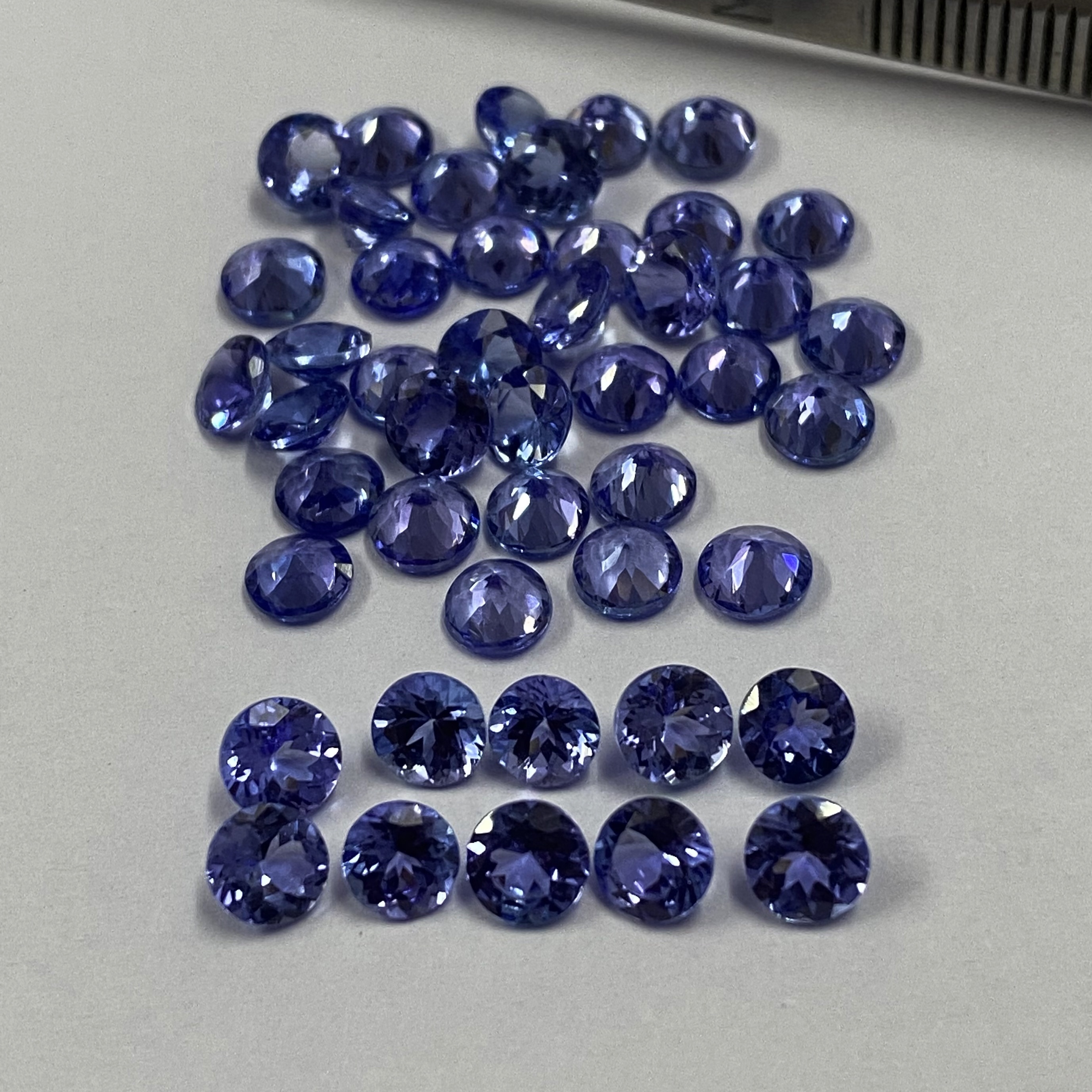 7mm Tanzanite Faceted Round Loose Gemstones