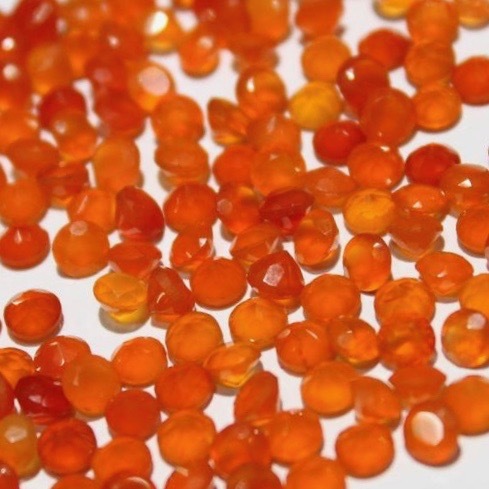 2mm Carnelian Faceted Round Loose Gemstones