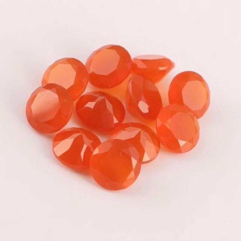4mm Carnelian Faceted Round Loose Gemstones