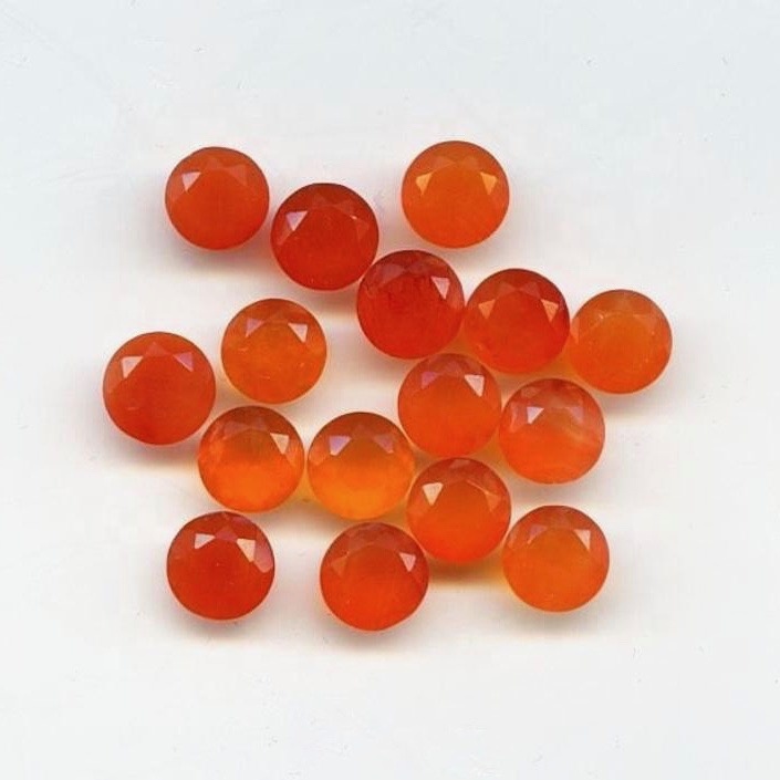 8mm Carnelian Faceted Round Loose Gemstones