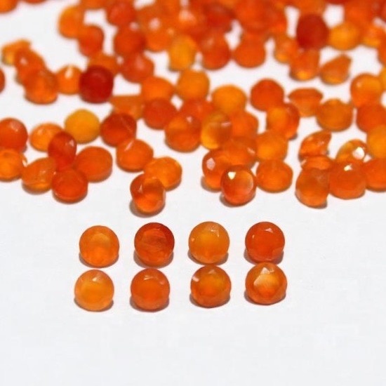 8mm Carnelian Faceted Round Loose Gemstones