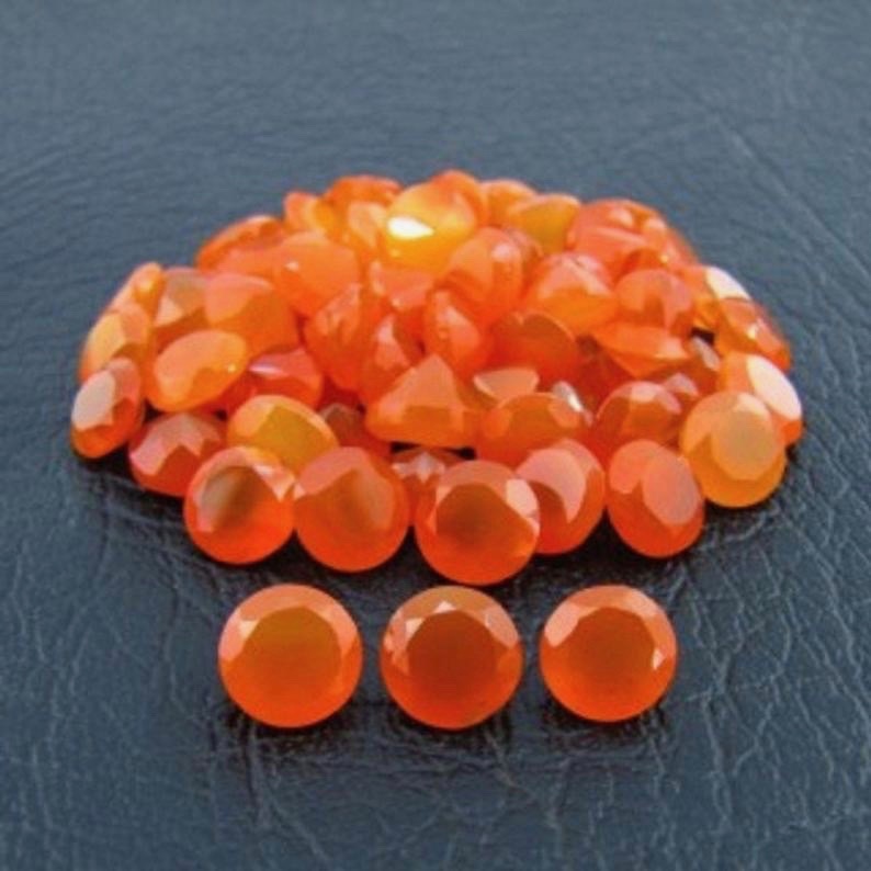 9mm Carnelian Faceted Round Loose Gemstones