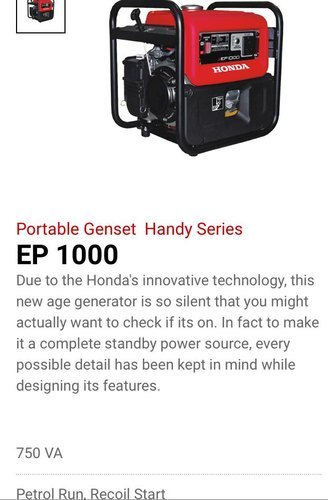 Honda Ep1000 Portable Genset