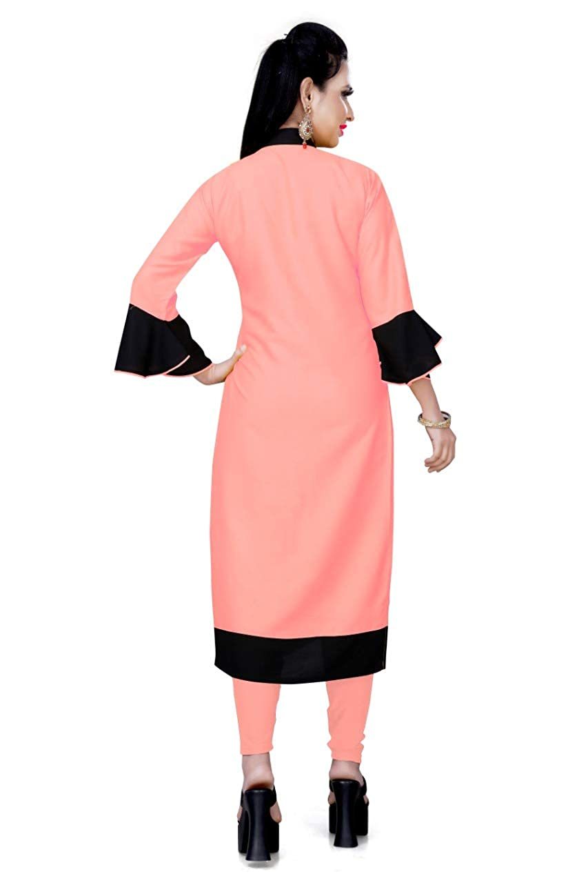 Genric Stylish Casual Wear Pink Rayon Kurti For Women