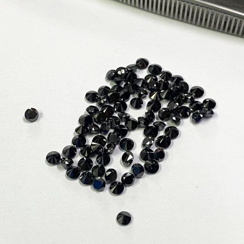 2.5mm Black Diamond Faceted Round Loose Gemstones Grade: Aaa