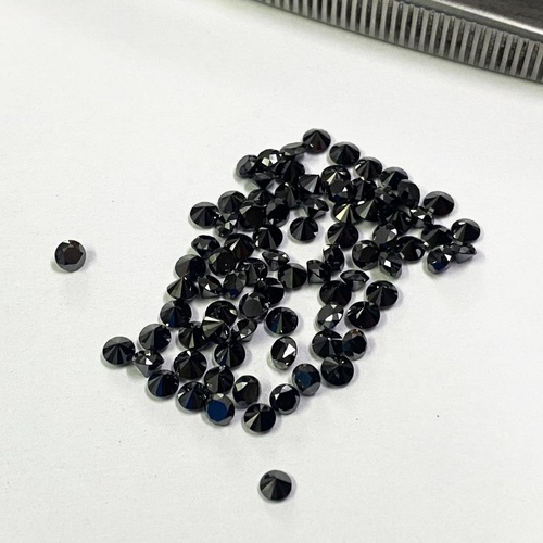 2.5mm Black Diamond Faceted Round Loose Gemstones