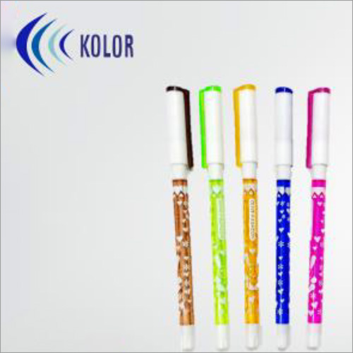 Foil Print Ball Pens With Olive Fashion Rubbergrip