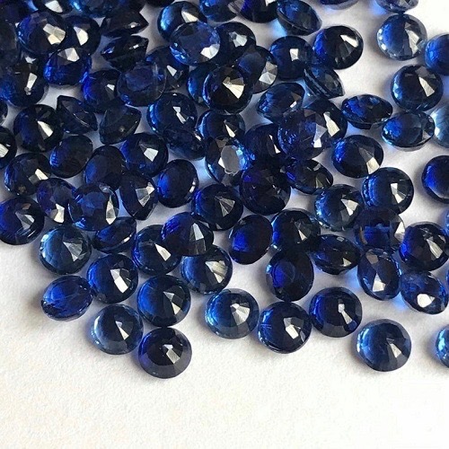 4mm Blue Kyanite Faceted Round Loose Gemstones