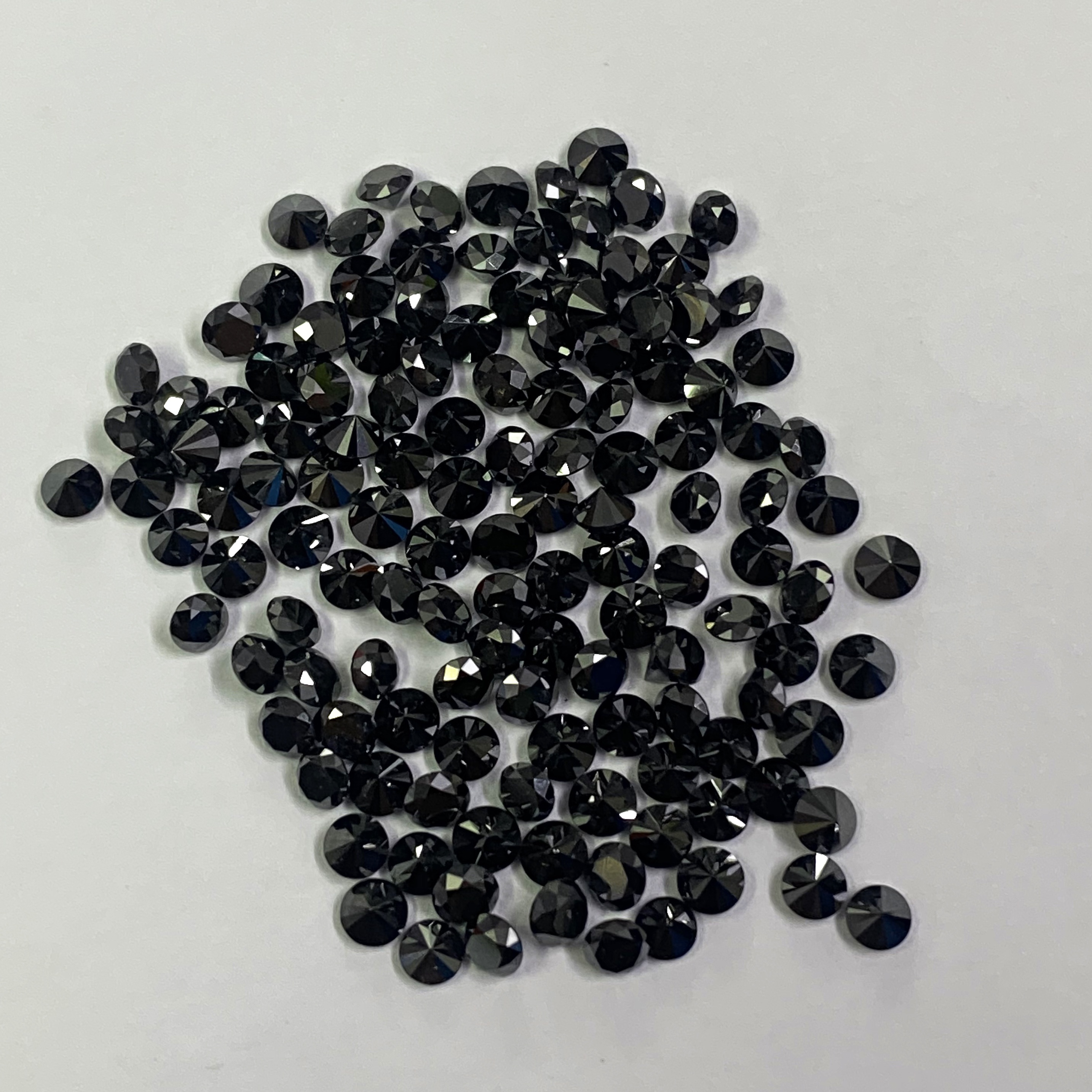4mm Black Diamond Faceted Round Loose Gemstones
