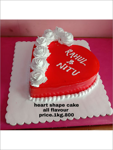 Beautiful Red Heart Wedding Anniversary Cake With My Name