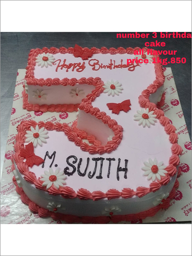 Number 3 Birthday Cake