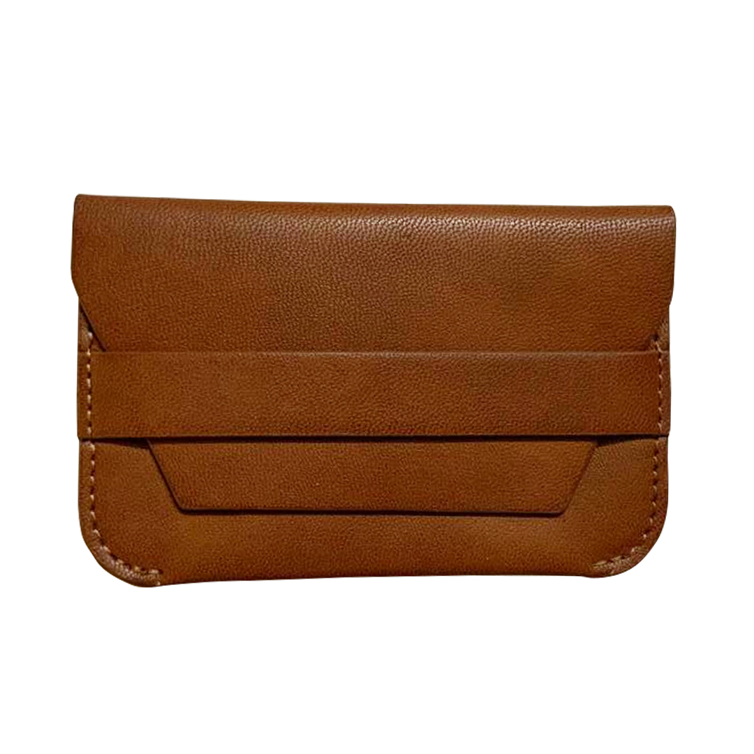 KM Dezin Men's Casual Brown Genuine Leather Visiting Card Holder ( Set of 1 Pc )