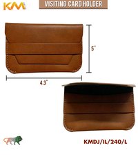 KM Dezin Men's Casual Brown Genuine Leather Visiting Card Holder ( Set of 1 Pc )
