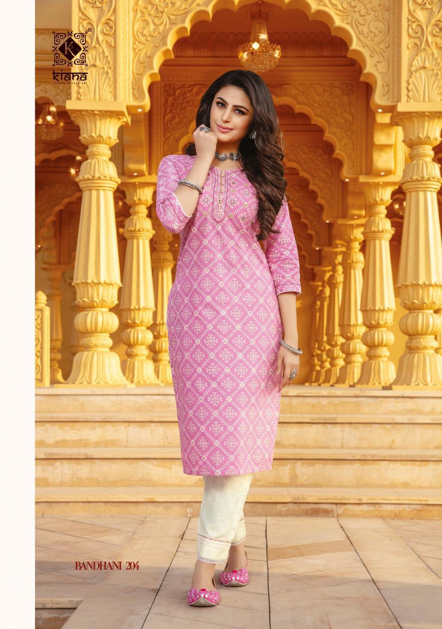 Kiana Bandhani Vol 2 Rayon Cotton Kurti With Bottom Catalog