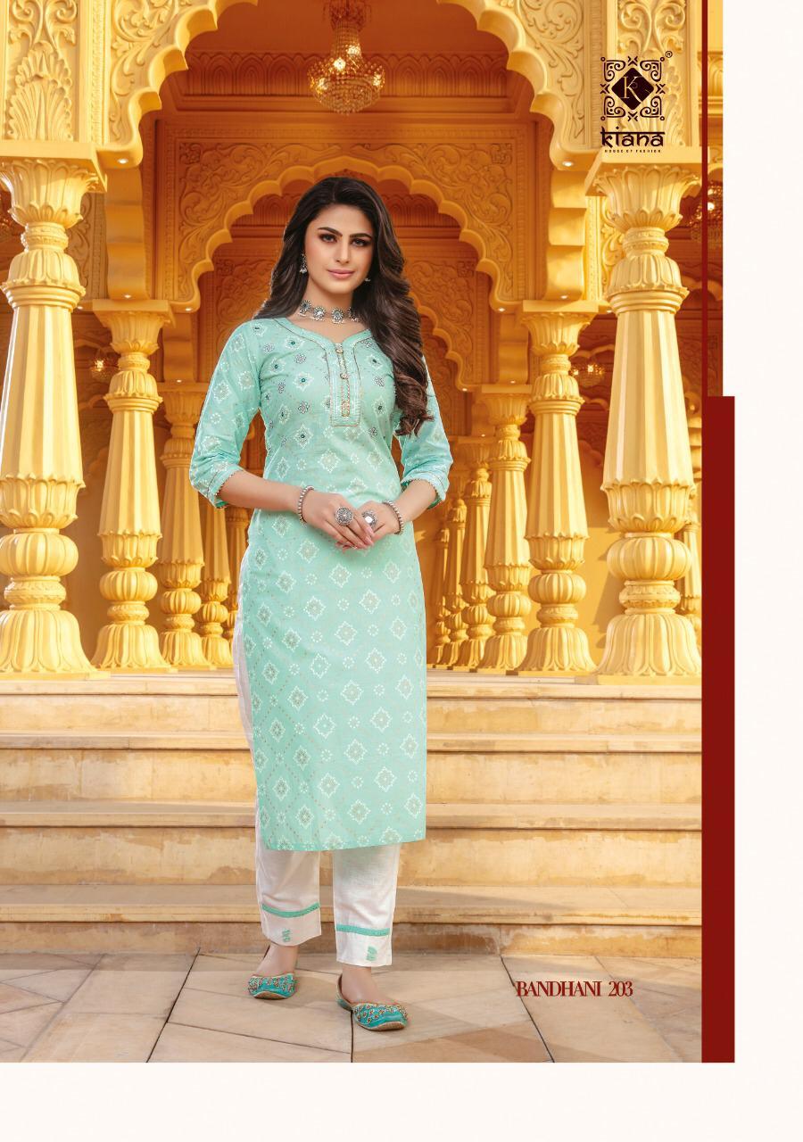Kiana Bandhani Vol 2 Rayon Cotton Kurti With Bottom Catalog