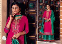 Triple A Kesariya Jam Silk With Embroidery Work Dress Material Catalog