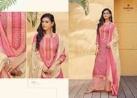 Ramaiya Rose Gold Printed Cotton With Neck Work Dress Material Catalog