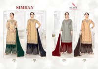 Kaara Suit Simran Fox Georgette Sharara Style Designer Salwar Suits Catalog