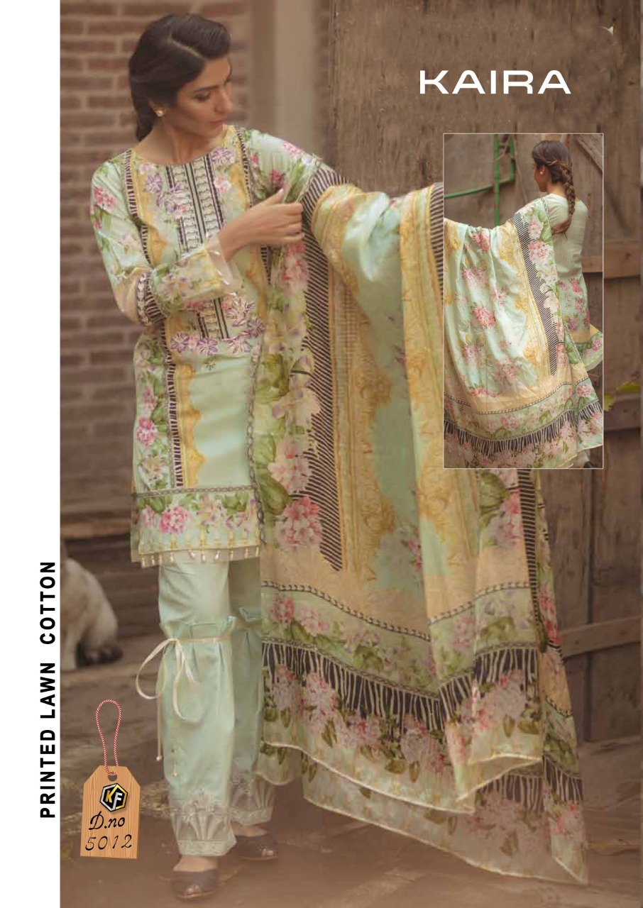Keval Fab Kaira Luxury Lawn Collection Karachi Printed Dress Material Catalog