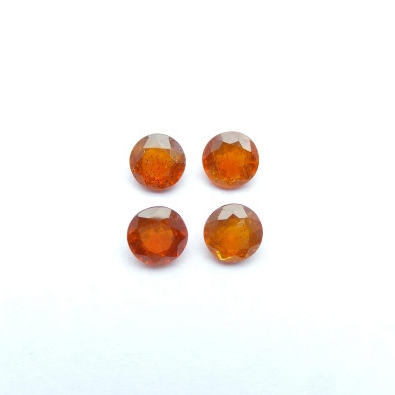 4mm Orange Kyanite Faceted Round Loose Gemstones