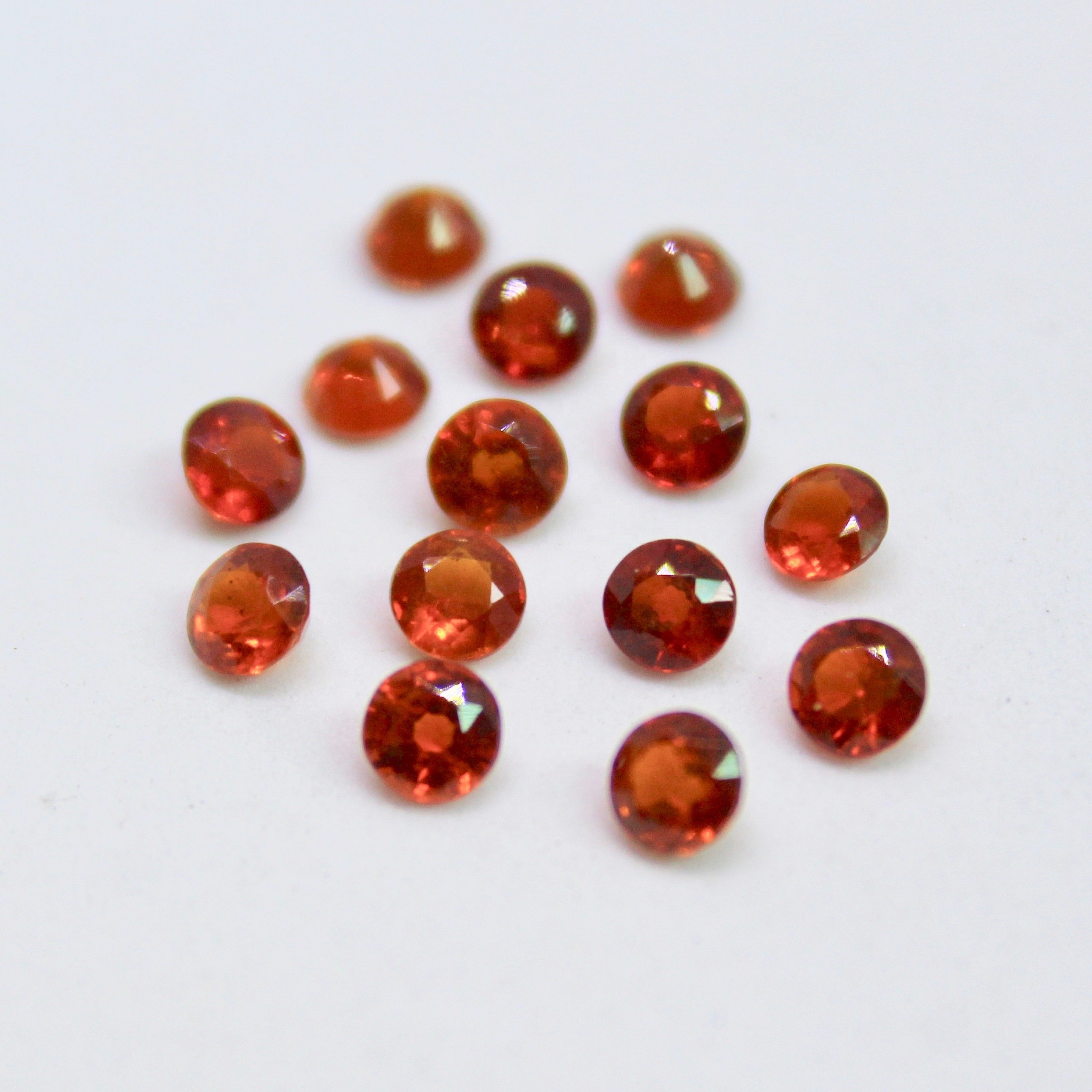 7mm Orange Kyanite Faceted Round Loose Gemstones