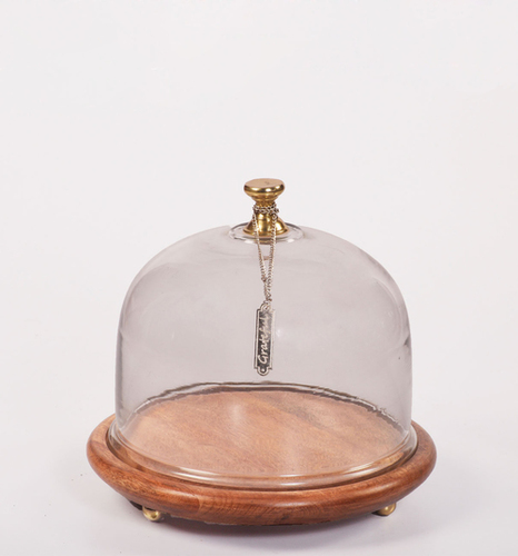 11'' Wooden Base Dome With Glass