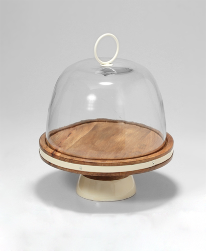 11.25 Metal Base With Glass Cake Dome