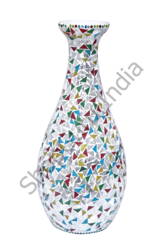 Glass 24" Saras Mosaic Design Flower Vase (Multi)
