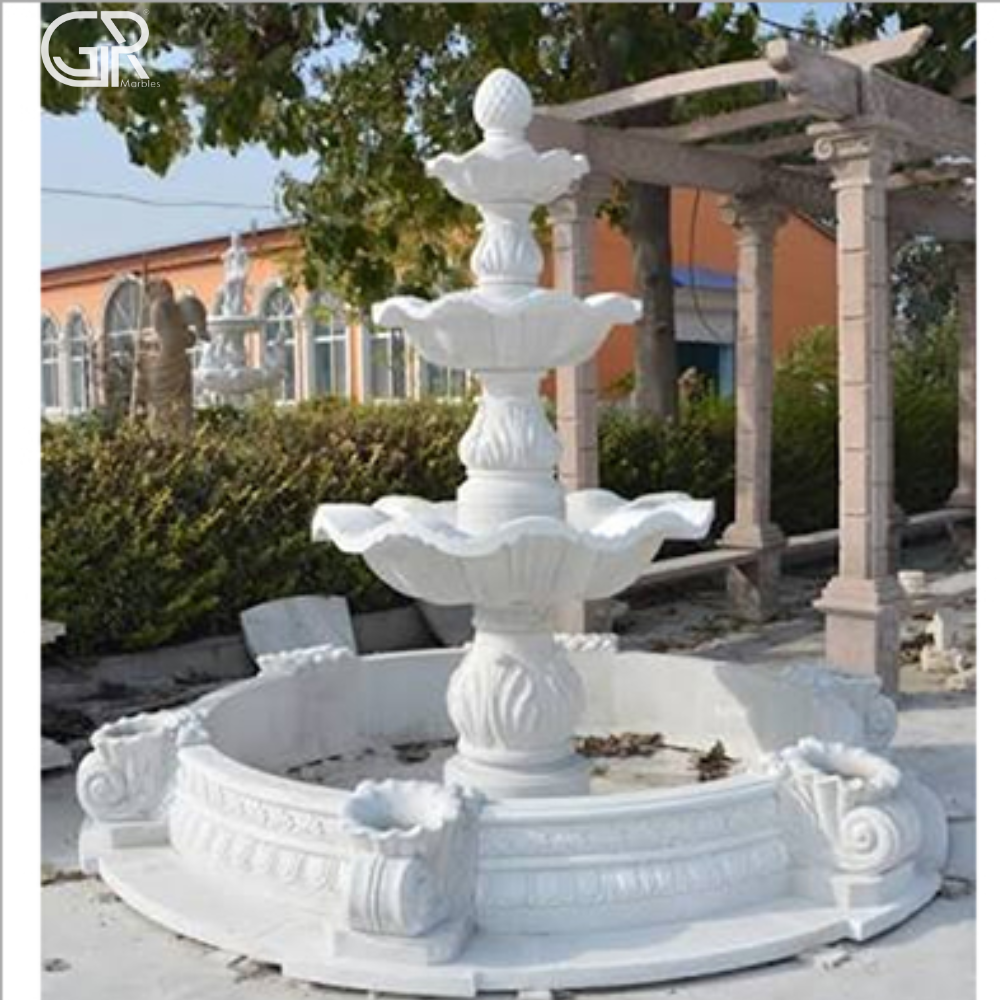 Pure White Marble Fountain