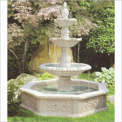 Outdoor White Marble Fountain