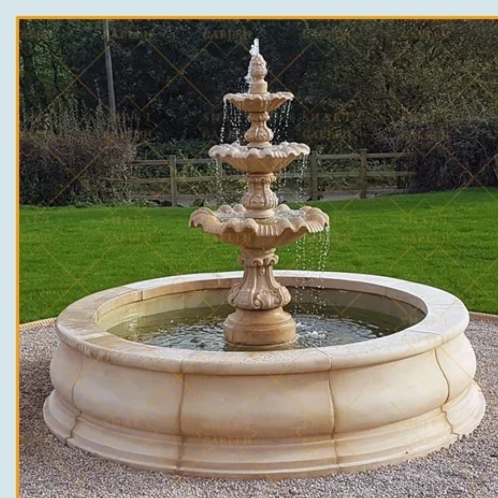 Outdoor Sandstone Marble Fountain - Feature: Decorative