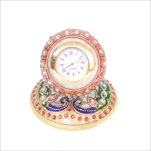 Round Marble Table Clock By GRP MARBLES