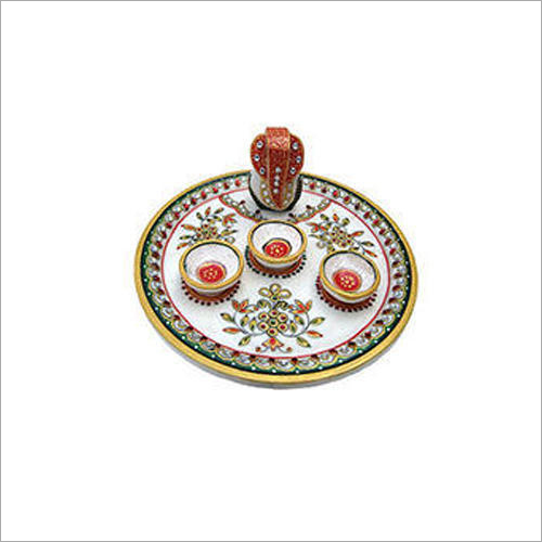 White Marble Pooja Thali