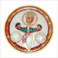 Designer Marble Pooja Thali