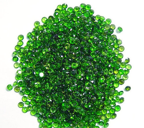 6mm Chrome Diopside Faceted Round Loose Gemstones