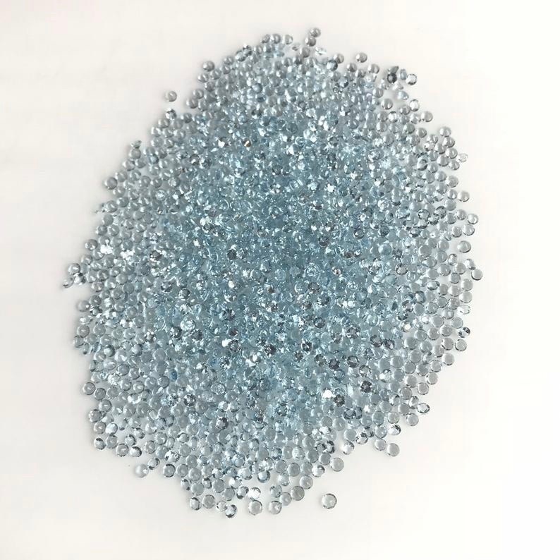 2.5mm Aquamarine Faceted Round Loose Gemstones