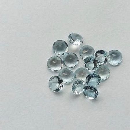 6mm Aquamarine Faceted Round Loose Gemstones
