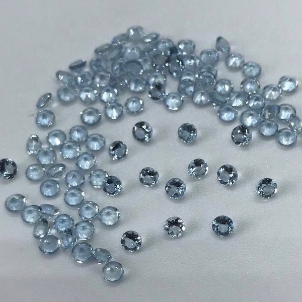 6mm Aquamarine Faceted Round Loose Gemstones