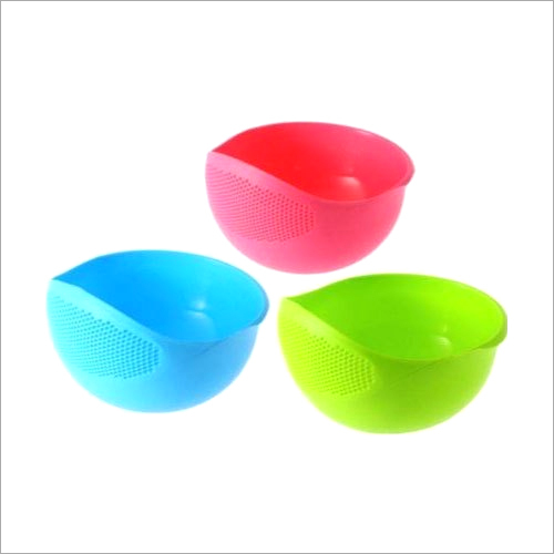 Available In Different Color Plastic Fruit And Rice Washing Bowl