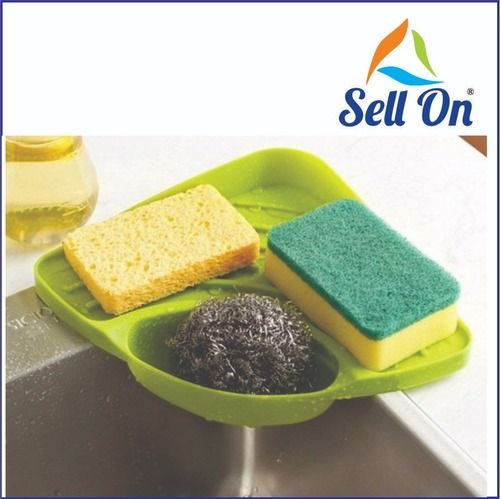 Green 3 In 1 Plastic Kitchen Sink Organizer