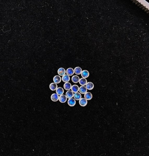 4mm Rainbow Moonstone Faceted Round Loose Gemstones