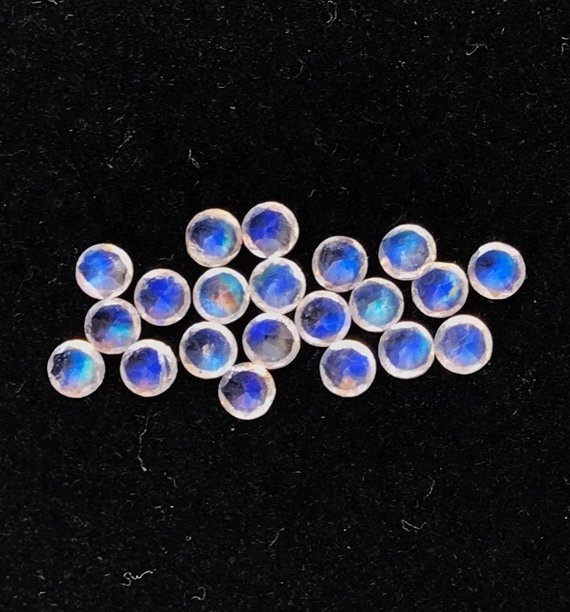 5mm Rainbow Moonstone Faceted Round Loose Gemstones